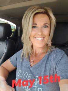 Photo of Kimberly showing her results of using Glow Liquid Collagen