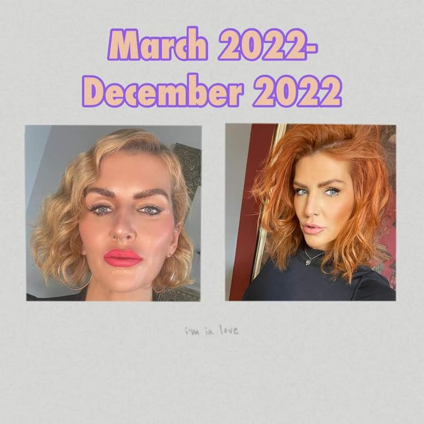 Before and after of hair from using Glow