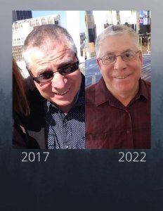 before and after photo of man looking younger after using Glow collagen