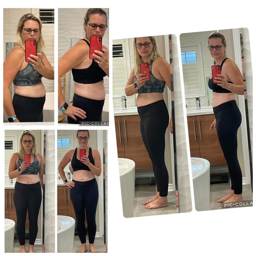 before and after photos of weight loss due to Transform