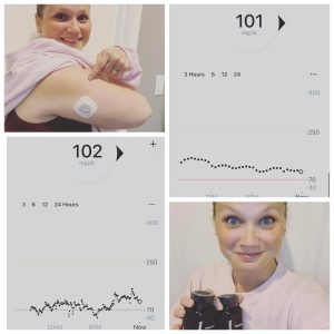 Before and after of blood sugar readings after using Transform