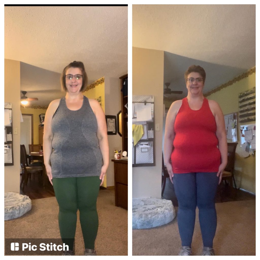 before and after photos of weight loss after using Transform