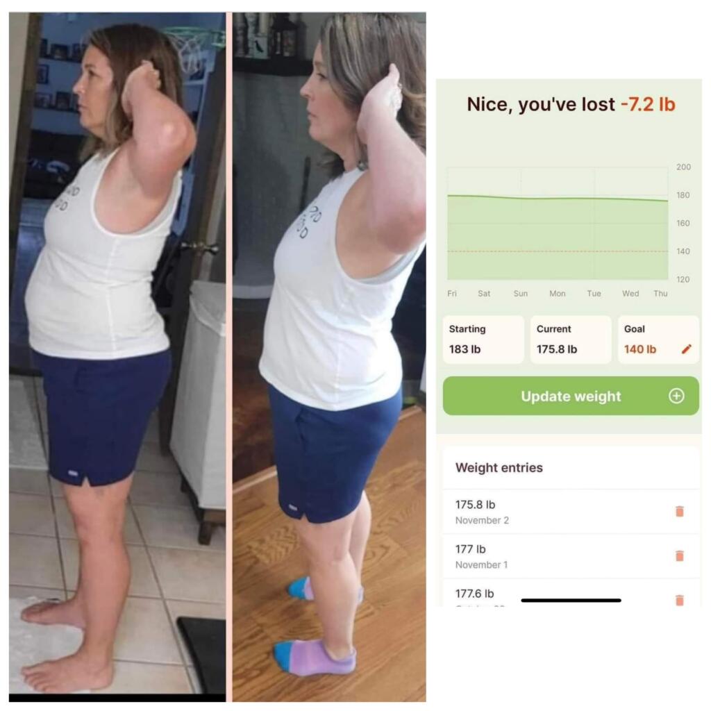 before and after photos of weight loss after using Transform