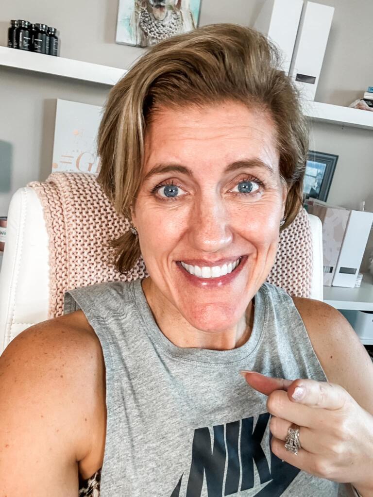 A photo of a woman smiling