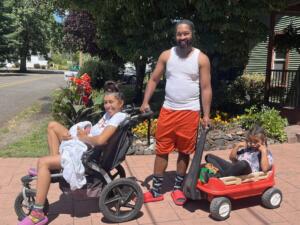 Photo of a family of four